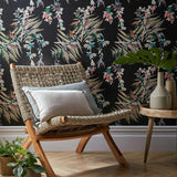Essence Sable Black Luxury Floral Wallpaper