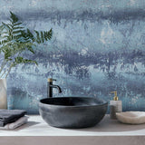 Serenity Indigo Blue Luxury Tree Wallpaper
