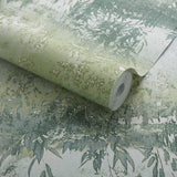 Serenity Celadon Green Luxury Tree Wallpaper