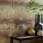 Serenity Dahlia Gold Luxury Tree Wallpaper