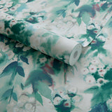 Cascade Clover Green Luxury Floral Wallpaper