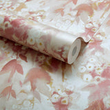 Cascade Mango Red Luxury Floral Wallpaper