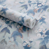 Cascade Cornflower Blue Luxury Floral Wallpaper