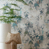 Cascade Opal Green Luxury Floral Wallpaper