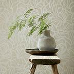Purity Porcelain Cream Luxury Patterned Wallpaper