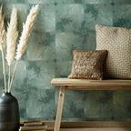 Crystalline Emerald Green Luxury Tile Wallpaper