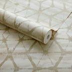 Mineral Butter Cream Luxury Geometric Wallpaper