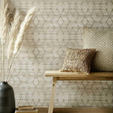 Mineral Butter Cream Luxury Geometric Wallpaper