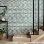 Mineral Eucalyptus Green Luxury Geometric Wallpaper