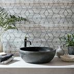 Mineral Marble Grey Luxury Geometric Wallpaper