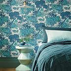 Mandarin Garden - Mist Blue Wallpaper