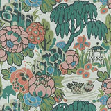 Mandarin Garden - Coral Wallpaper