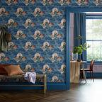Paeonia - Indigo Purple Wallpaper