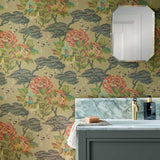 Paeonia - Lacquer Gold Wallpaper