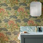 Paeonia - Lacquer Gold Wallpaper