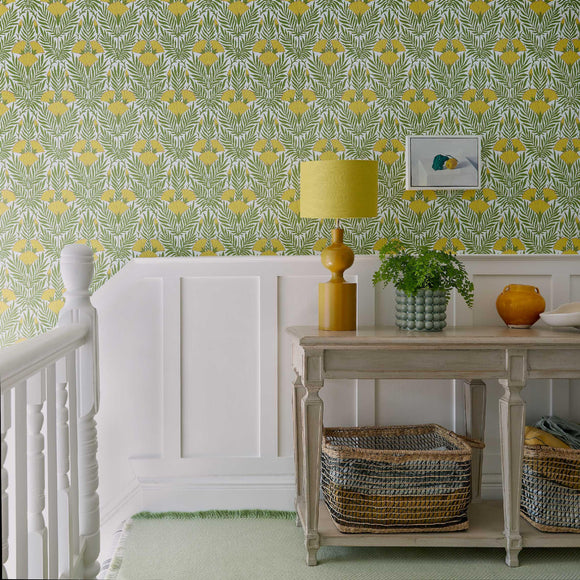 Floral Fanfare - Vivid Yellow Wallpaper