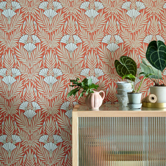 Floral Fanfare - Coral Wallpaper