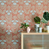 Floral Fanfare - Coral Wallpaper