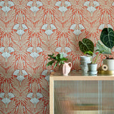 Floral Fanfare - Coral Wallpaper