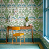 Peacock Topiary - Fern Green Wallpaper
