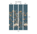 Kyoto Blossom - Prussian Blue Wall Mural