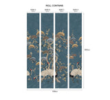 Kyoto Blossom - Prussian Blue Wall Mural