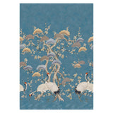 Kyoto Blossom - Prussian Blue Wall Mural