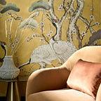Kyoto Blossom - Golden Yellow Wall Mural