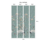 Kyoto Blossom - Mist Blue Wall Mural