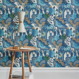 Pineapple Garden - Colbalt Blue Wallpaper