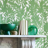 Laurel Leaf - Verde Green Wallpaper