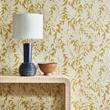 Laurel Leaf - Ochre Yellow Wallpaper