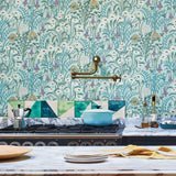 Flower Meadow - Celeste Turquoise Wallpaper