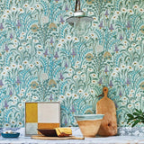 Flower Meadow - Celeste Turquoise Wallpaper