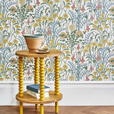 Flower Meadow - Spring White Wallpaper