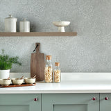 Peony Garden - Pewter Grey Wallpaper