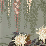 Wisteria Bloom - Dark Sage Wall Mural