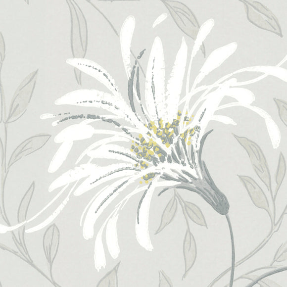 Fairhaven Grey Luxury Floral Wallpaper