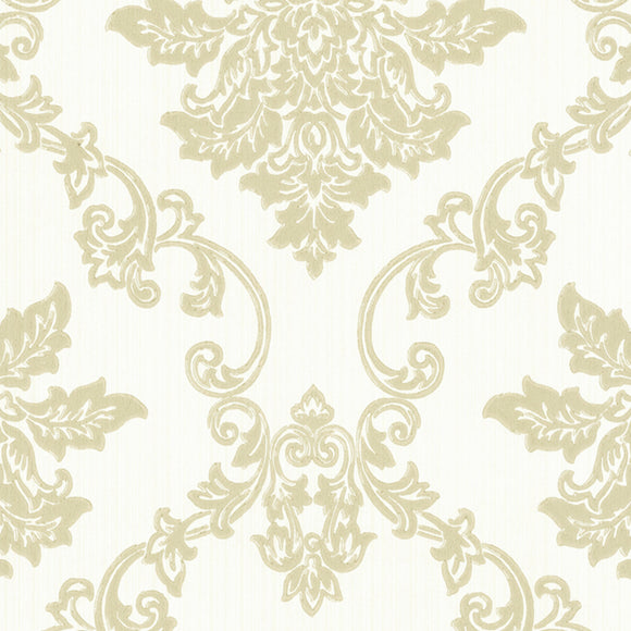 Hampton Ivory Cream Luxury Damask Wallpaper - 1601-106-03