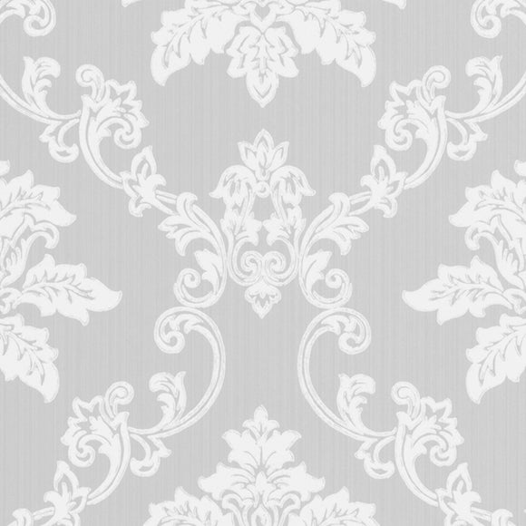 Hampton Grey Luxury Damask Wallpaper - 1601-106-05