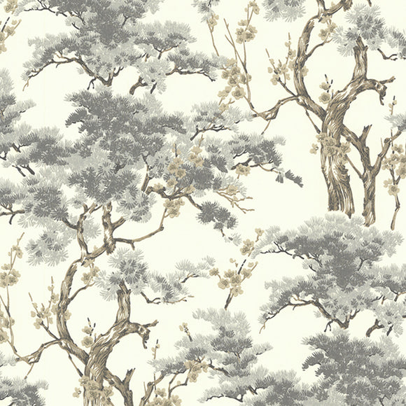 Harewood Grey Luxury Chinoiserie Wallpaper - 1602-100-04