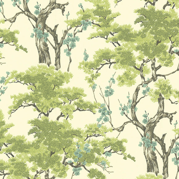 Harewood Lime Green Luxury Chinoiserie Wallpaper - 1602-100-06