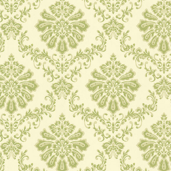 Broughton Lime Green Luxury Damask Wallpaper - 1602-104-05