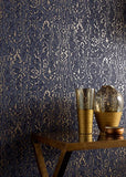 Avington Navy Blue Luxury Moire Wallpaper - 1602-105-06