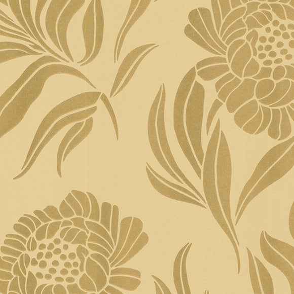 Chatsworth Gold Luxury Floral Wallpaper - 1602-106-03