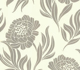 Chatsworth Ivory Cream and Metallic Luxury Floral Wallpaper - 1602-106-04