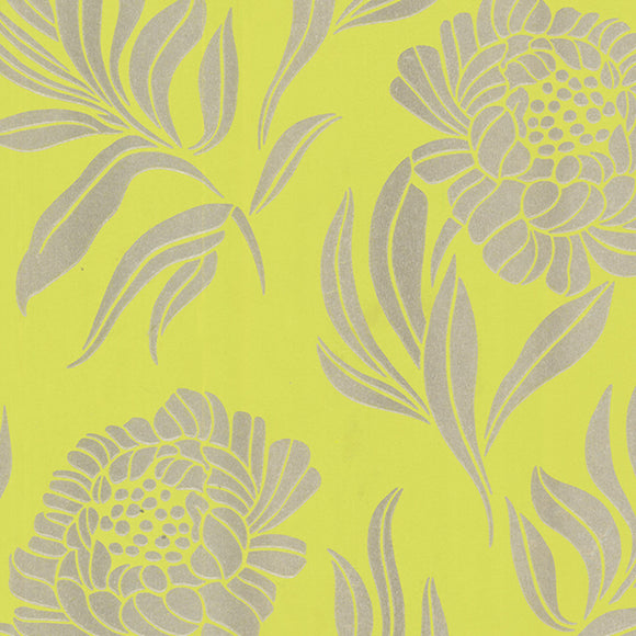 Chatsworth Lime Green Luxury Floral Wallpaper - 1602-106-05