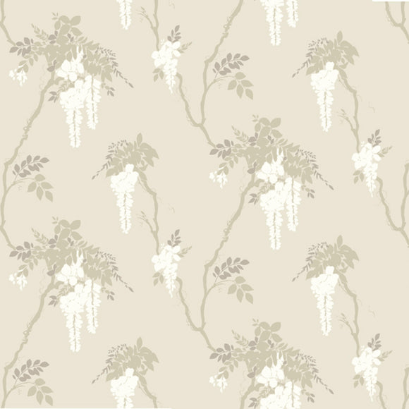 Leonora Ivory Neutral Luxury Floral Wallpaper
