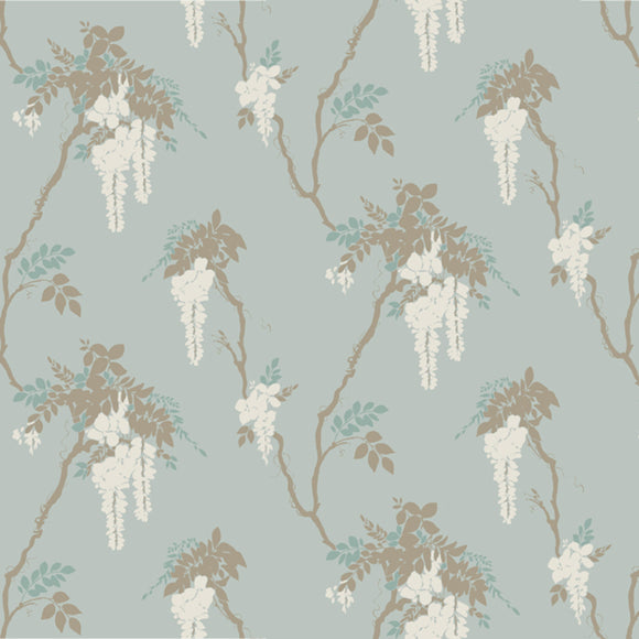 Leonora Teal Green Luxury Floral Wallpaper