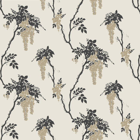 Leonora Gold and Black Luxury Floral Wallpaper